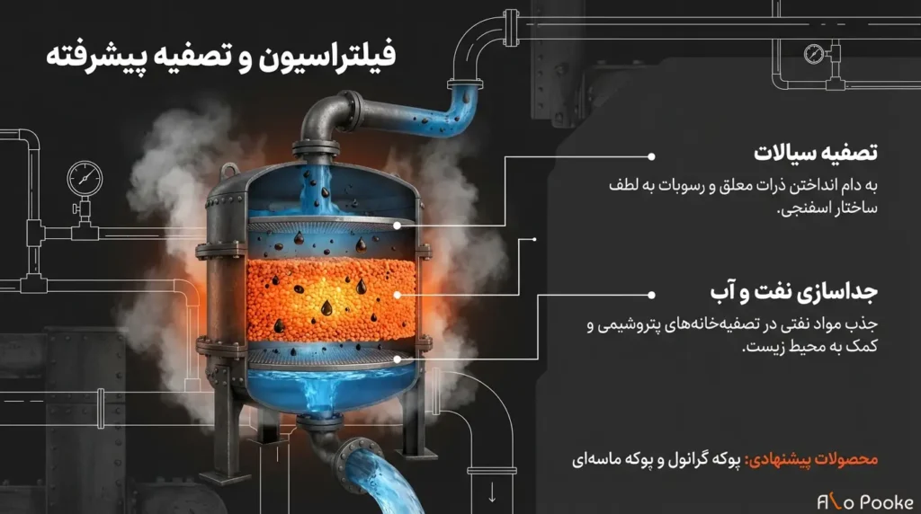 کاربرد پوکه معدنی در صنعت پتروشیمی