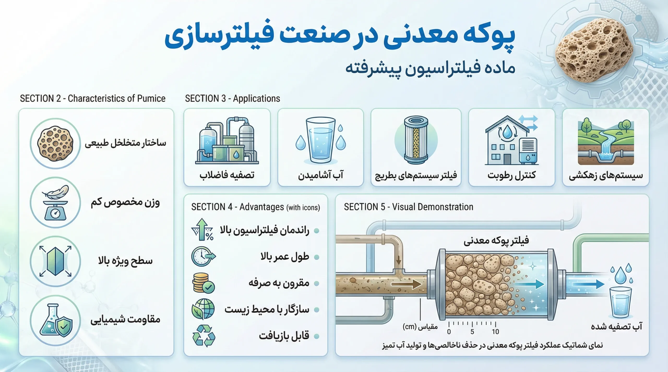 پوکه معدنی و کاربرد آن در صنعت فیلترسازی
