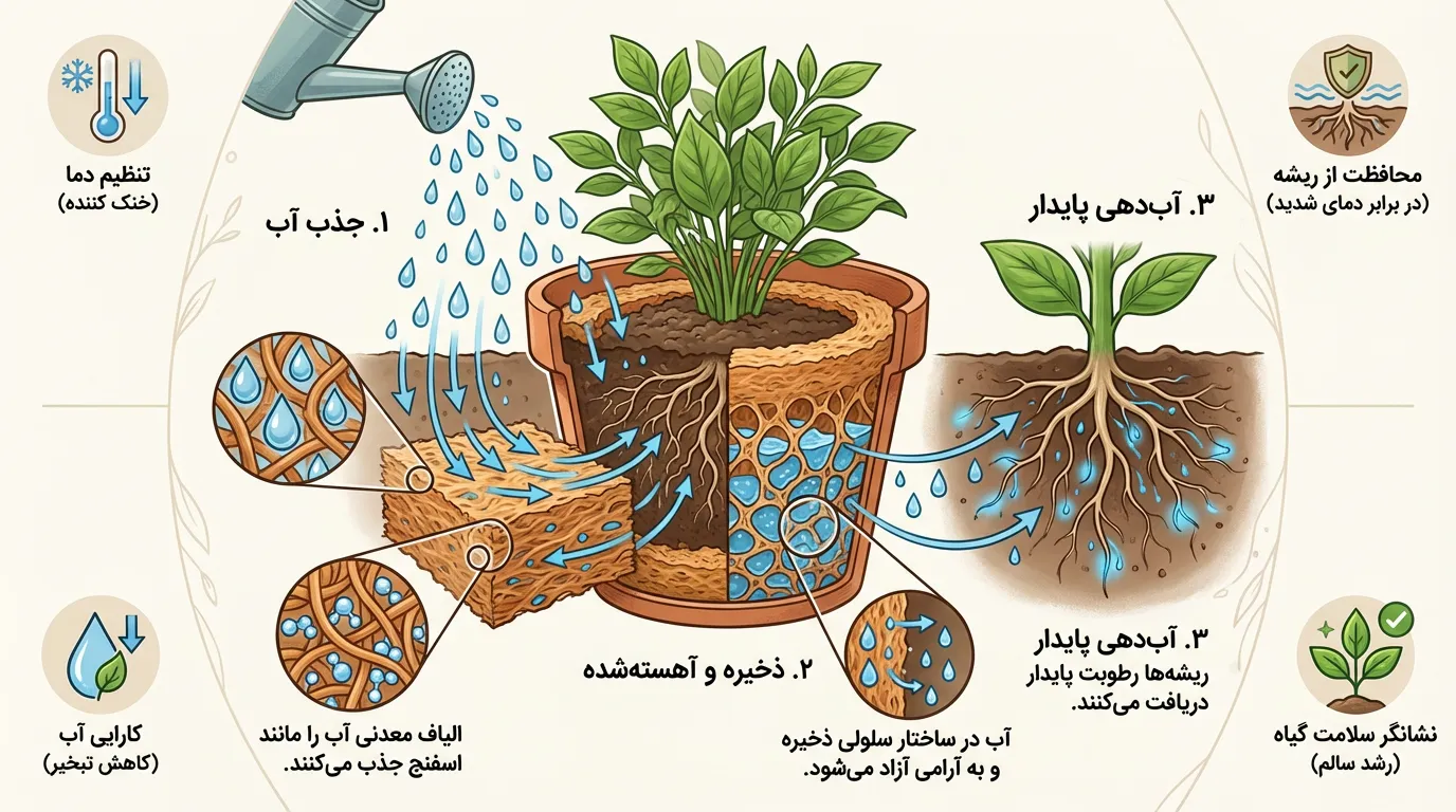 چگونه پوکه معدنی به حفظ رطوبت در گیاهان کمک می‌کند؟