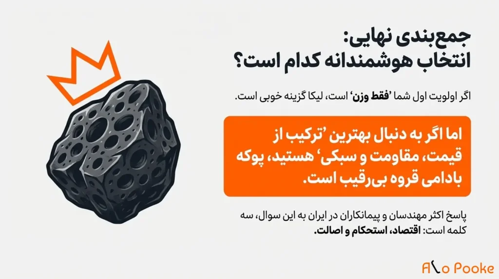 پوکه بادامی یا پوکه صنعتی؛ کدام سبک‌تر است؟