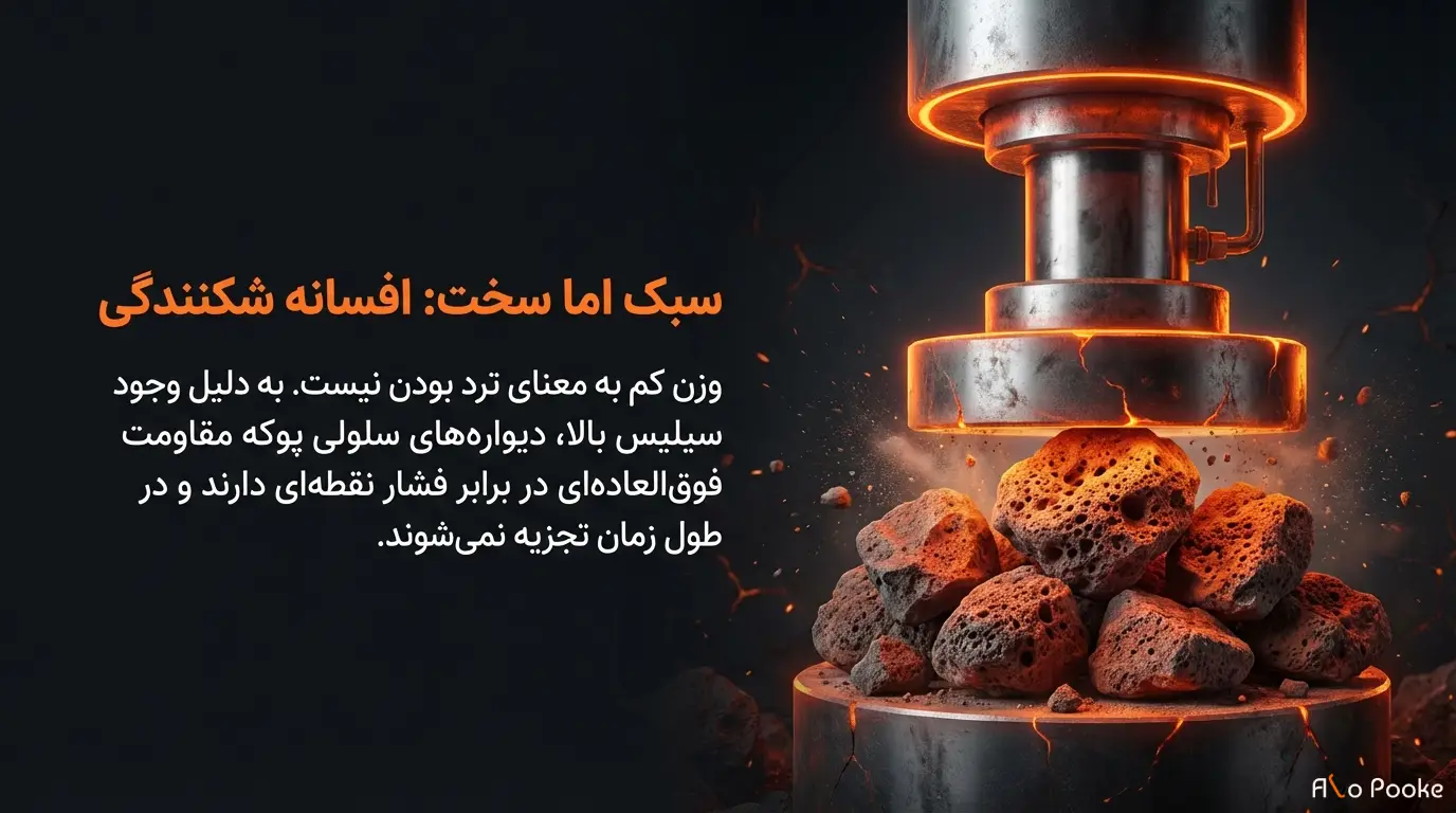 چرا وزن مخصوص پوکه نخودی کمتر از مصالح مشابه است؟
