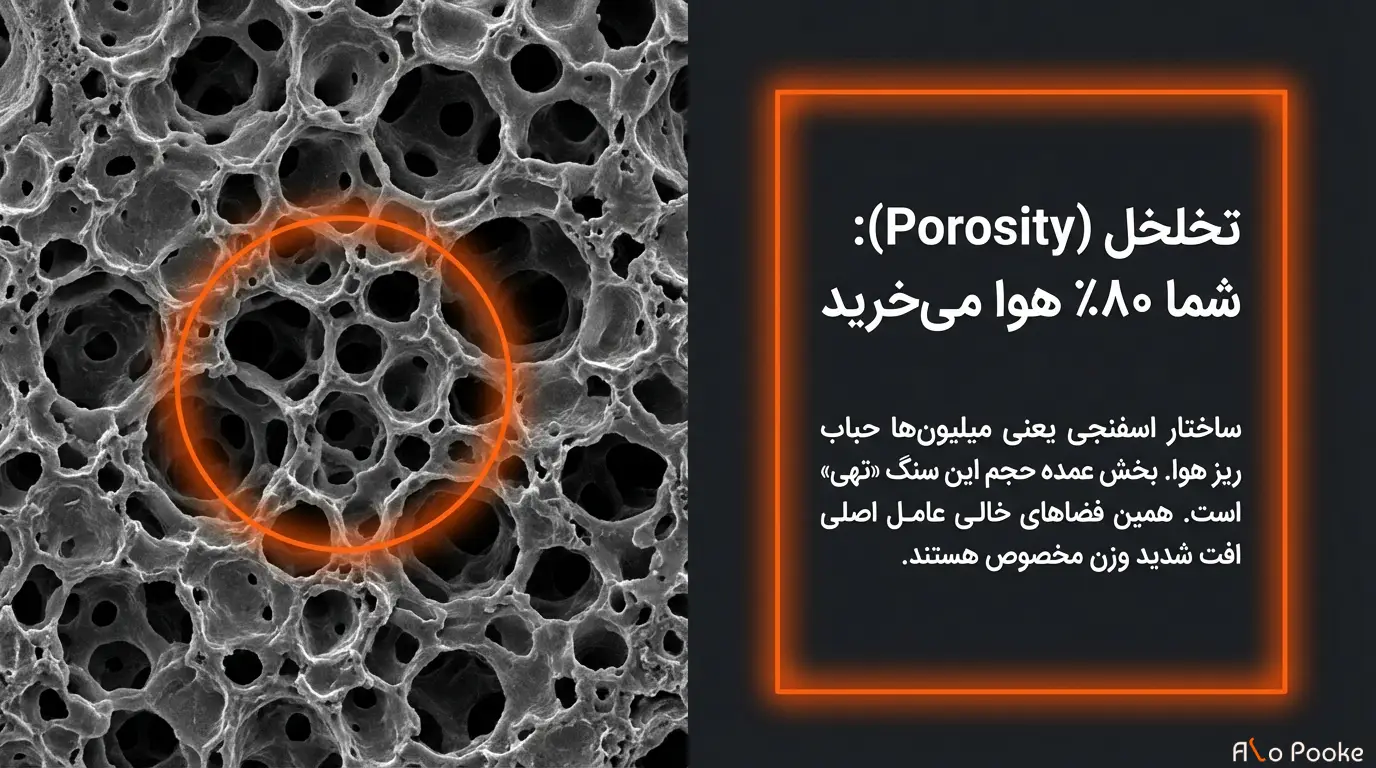 چرا وزن مخصوص پوکه نخودی کمتر از مصالح مشابه است؟