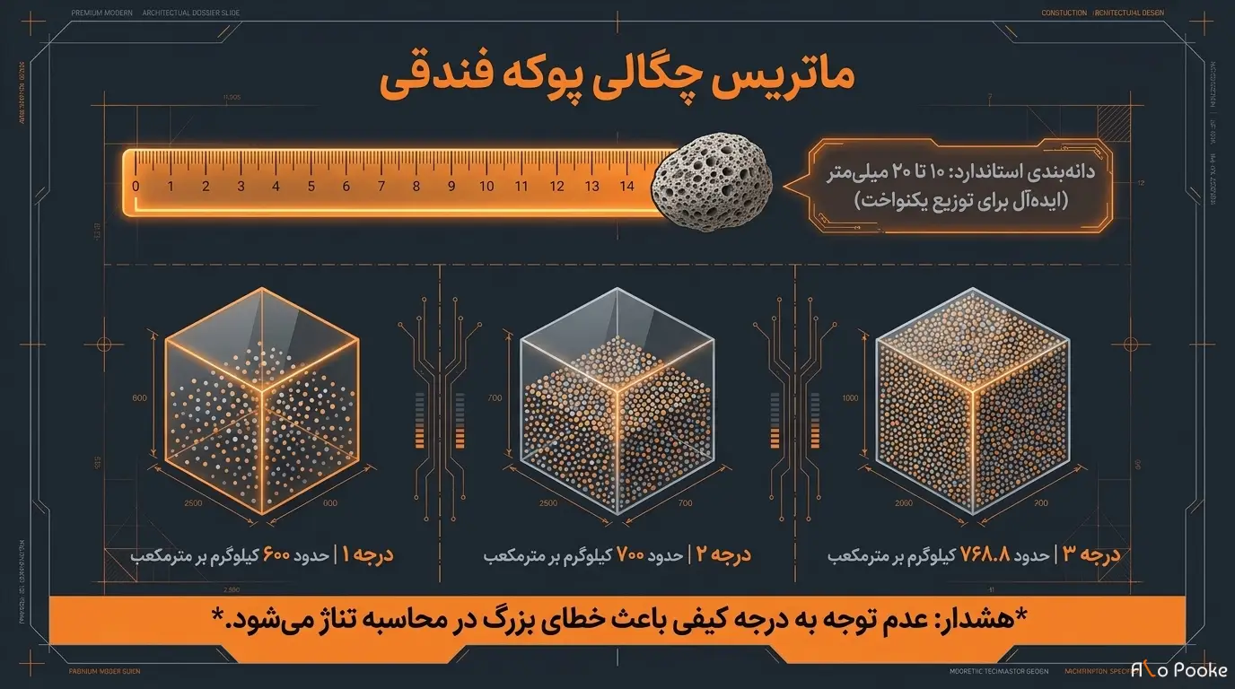 محاسبه مقدار پوکه فندقی