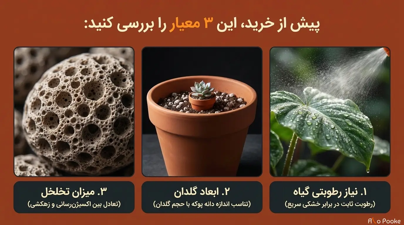 معیارهای انتخاب پوکه مناسب برای گلدان